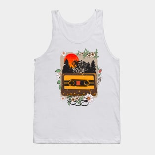 Running man old music tape cassette Florals Tank Top